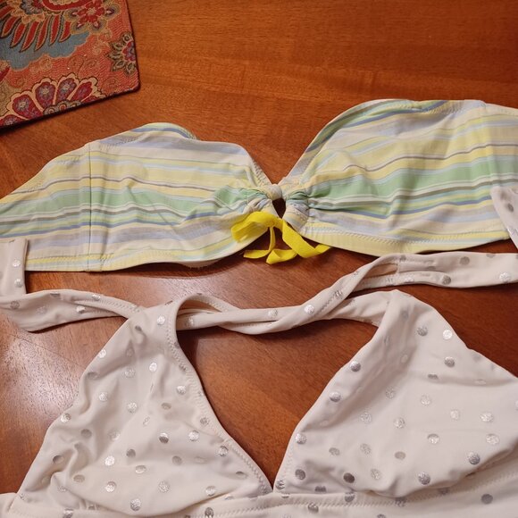 Lot of 4 J.Crew bandeau halter swimsuit tops some new Large - Picture 6 of 6